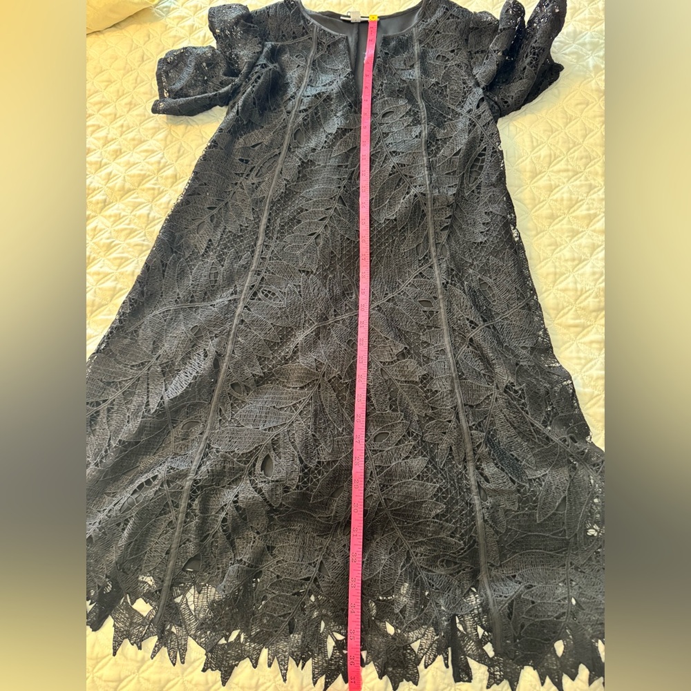 NWT Chico’s 00 (size 2) Black Lace Leaf Dress - Picture 7 of 8